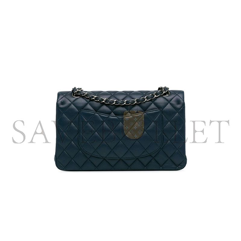 CHANEL BLUE MEDIUM CLASSIC LAMBSKIN DOUBLE FLAP BAG A01112 (25*15*6cm)